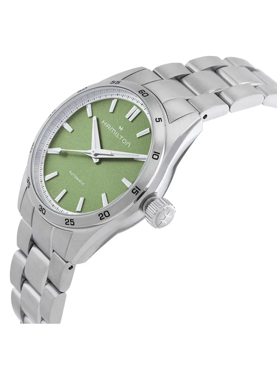 Часы Hamilton Jazzmaster Automatic с зеленым циферблатом H36105160 — изображение 2 из 3, оттенок серебряный