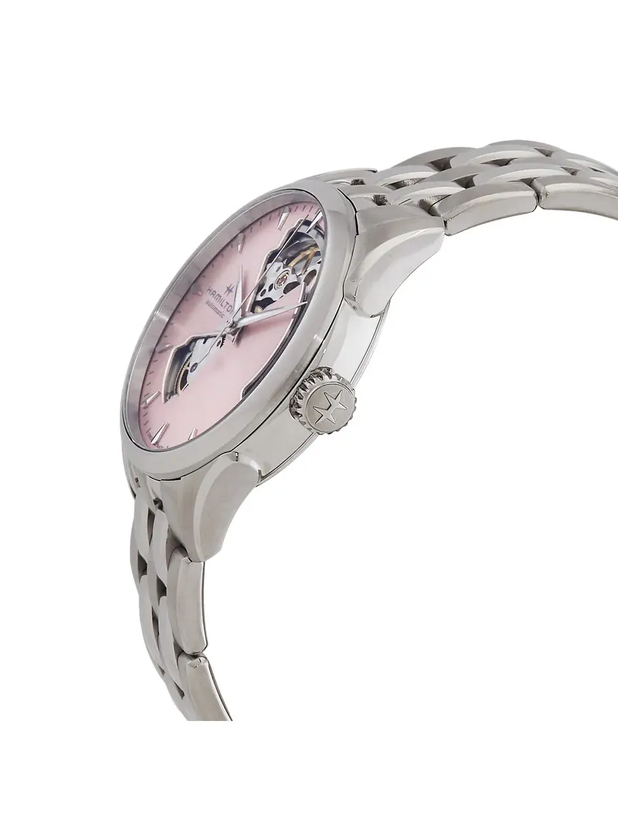 Женские часы Hamilton Jazzmaster Automatic с розовым циферблатом H32215170 — изображение 2 из 3, оттенок серебряный