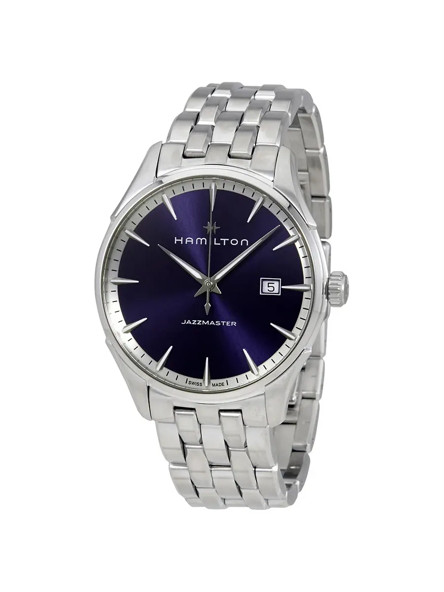 Мужские часы Hamilton Jazzmaster с синим циферблатом H32451141 — серебристый