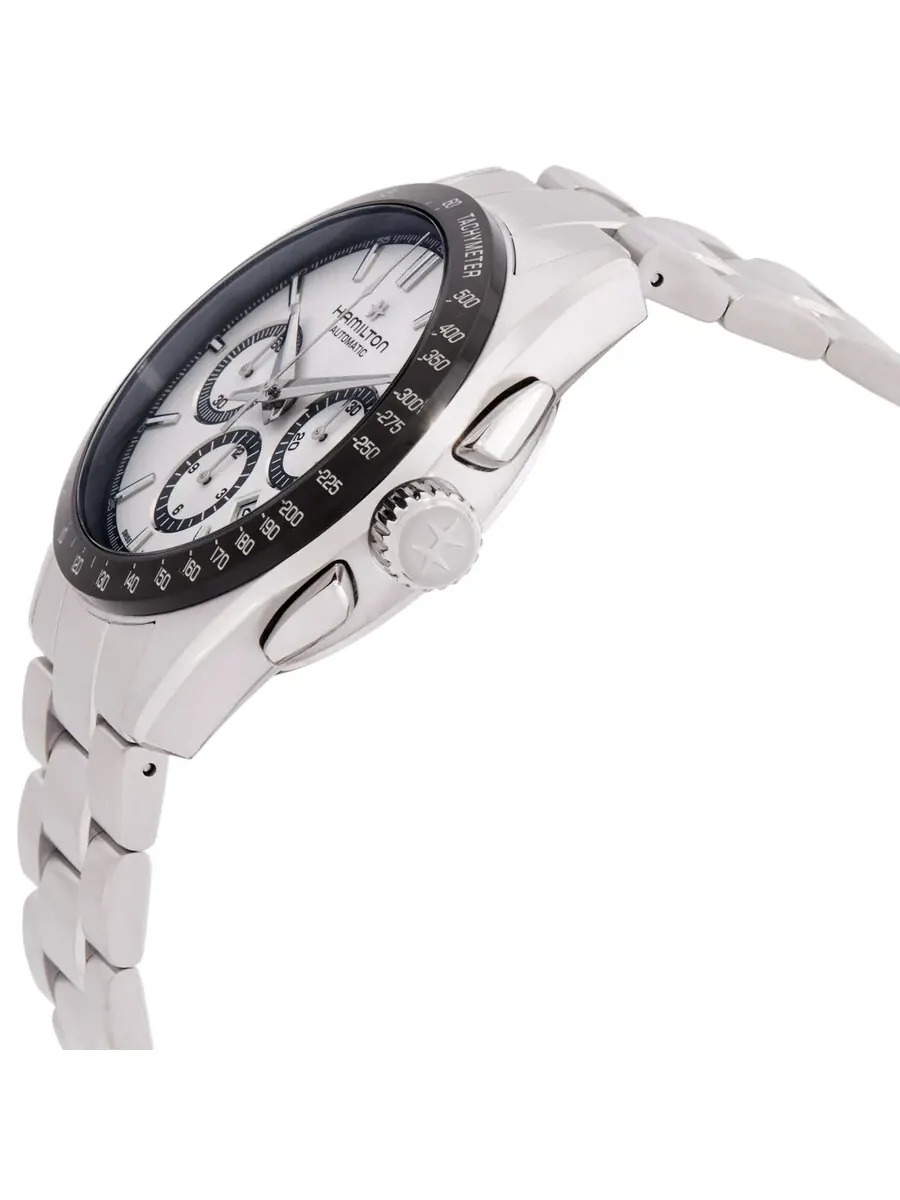 Мужские часы Hamilton Jazzmaster Chronograph Automatic с белым циферблатом H36606110 — изображение 2 из 3, оттенок черный