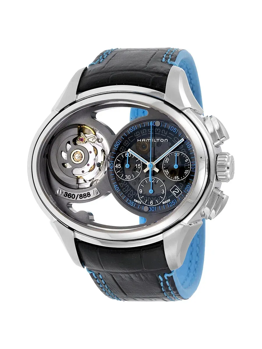Мужские часы Hamilton Jazzmaster Face 2 Face с автоматическим механизмом и кожаным ремешком H32856705 — изображение 1 из 3