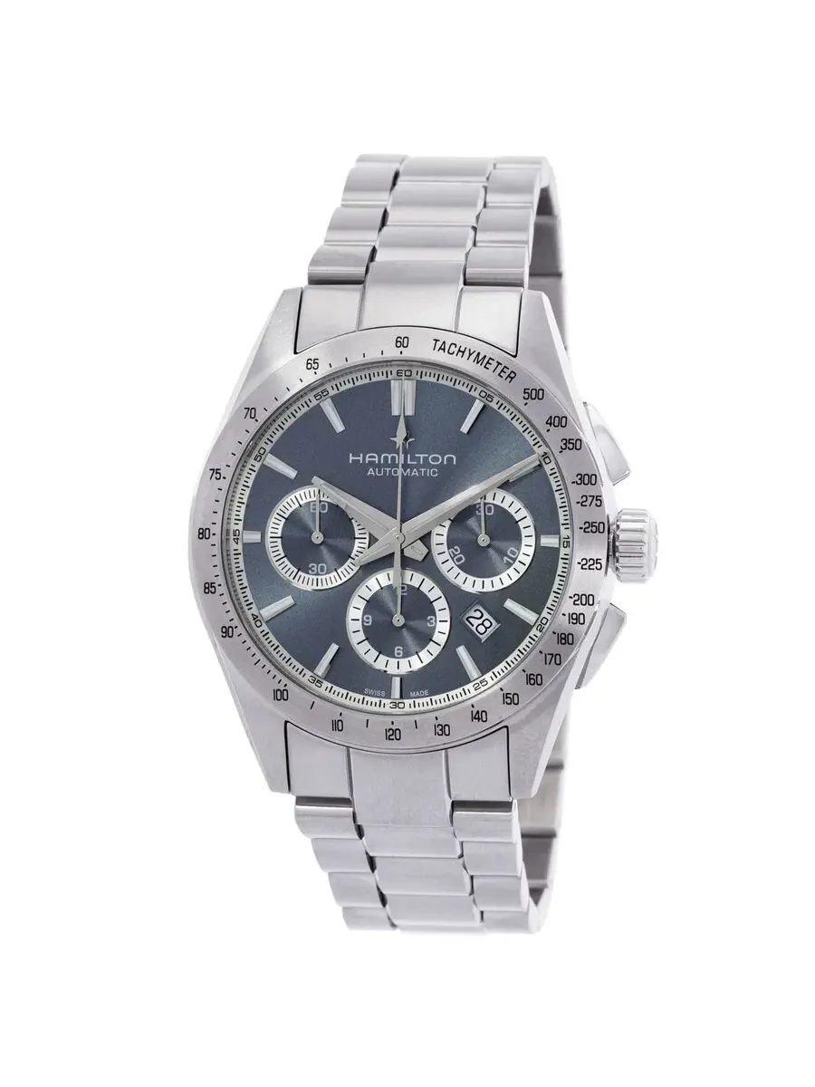 Мужские часы Hamilton Jazzmaster Performer Autochrono с синим циферблатом H36656140 — изображение 1 из 3, оттенок серебряный