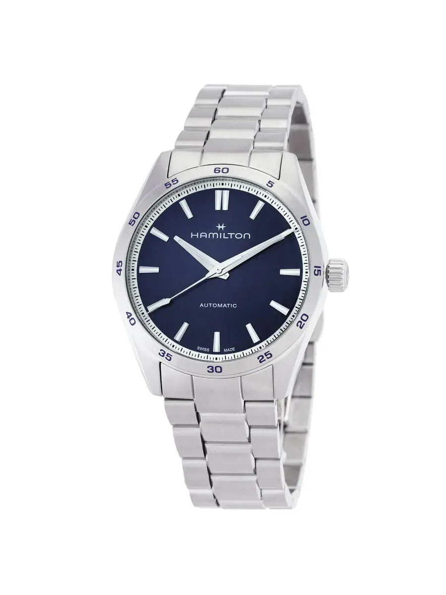 Часы Hamilton Jazzmaster Performer Automatic с синим циферблатом H36215140 — изображение 1 из 3, оттенок серебряный