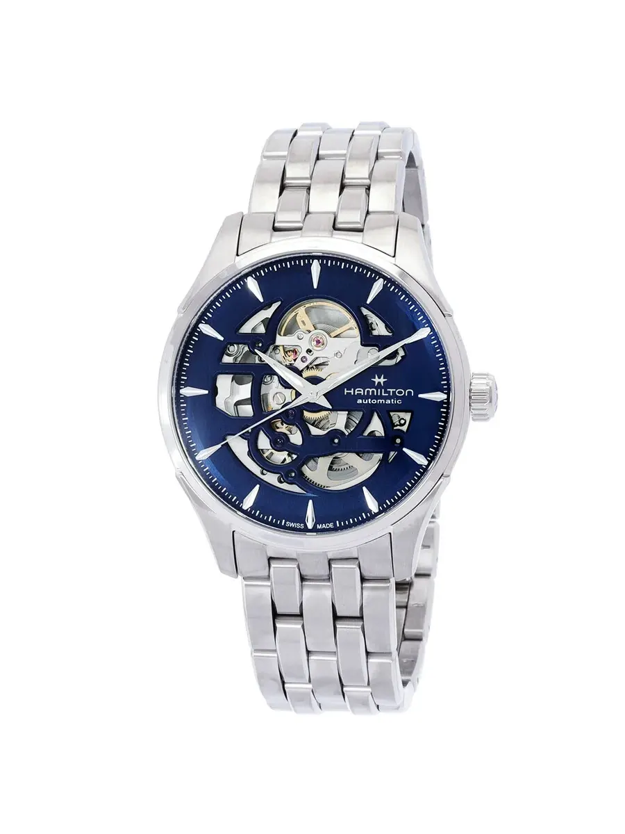 Мужские часы Hamilton Jazzmaster Skeleton с автоматическим механизмом и синим циферблатом H42535141 — изображение 1 из 3