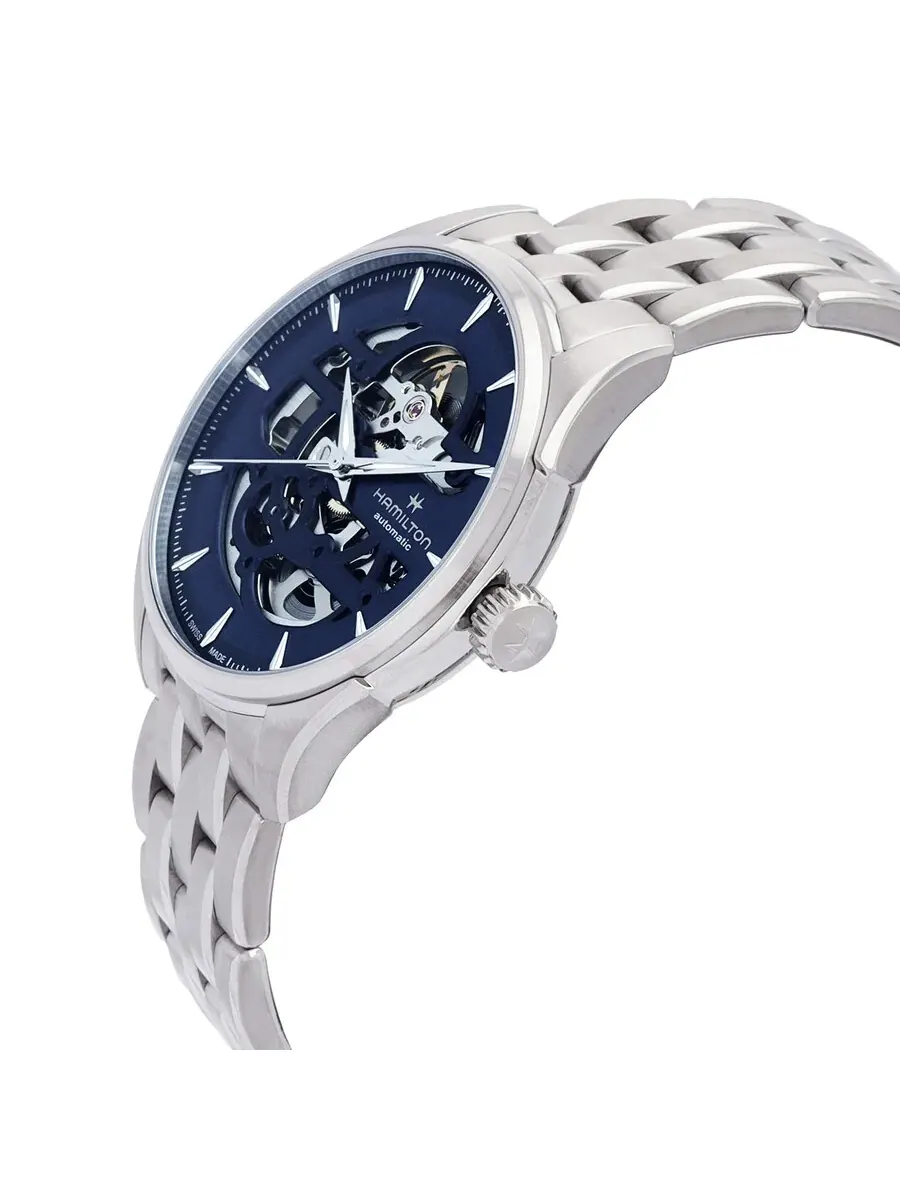Мужские часы Hamilton Jazzmaster Skeleton с автоматическим механизмом и синим циферблатом H42535141 — изображение 2 из 3