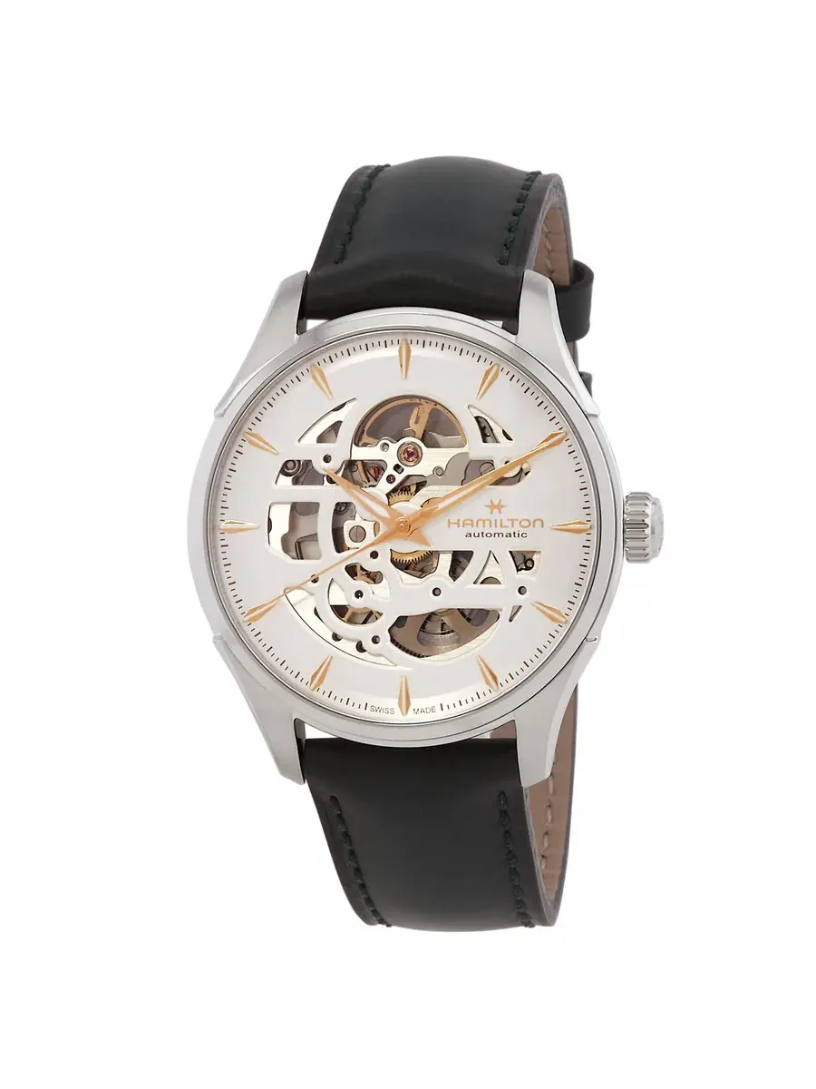 Мужские часы Hamilton Jazzmaster Skeleton с автоматическим механизмом и белым циферблатом H42535810 — изображение 1 из 3