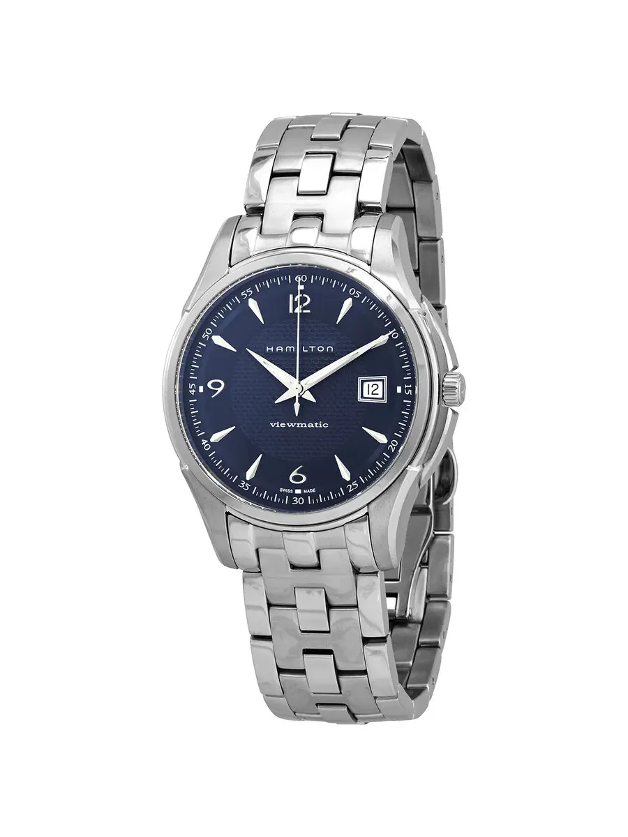 Мужские часы Hamilton Jazzmaster Viewmatic Automatic с синим циферблатом H32515145 — изображение 1 из 3, оттенок серебряный