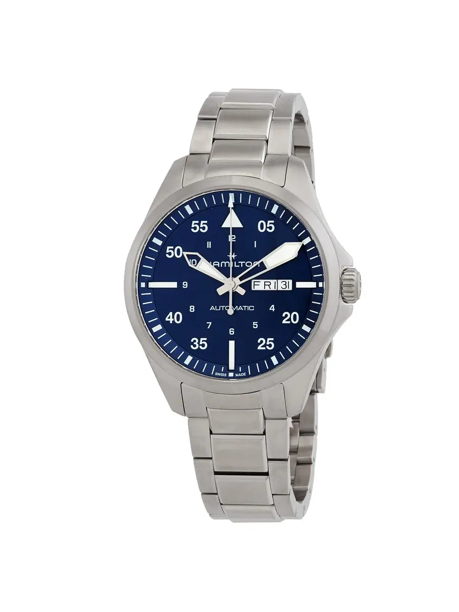 Мужские часы Hamilton Khaki Aviation с автоматическим механизмом и синим циферблатом H64635140 — изображение 1 из 3