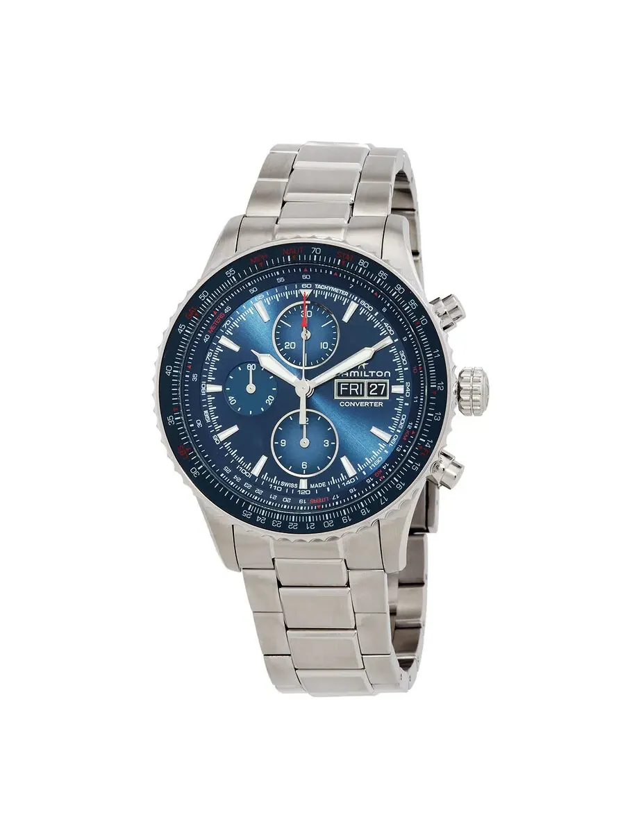 Часы Hamilton Khaki Aviation Chronograph Automatic с синим циферблатом H76746140 — изображение 1 из 3, оттенок синий