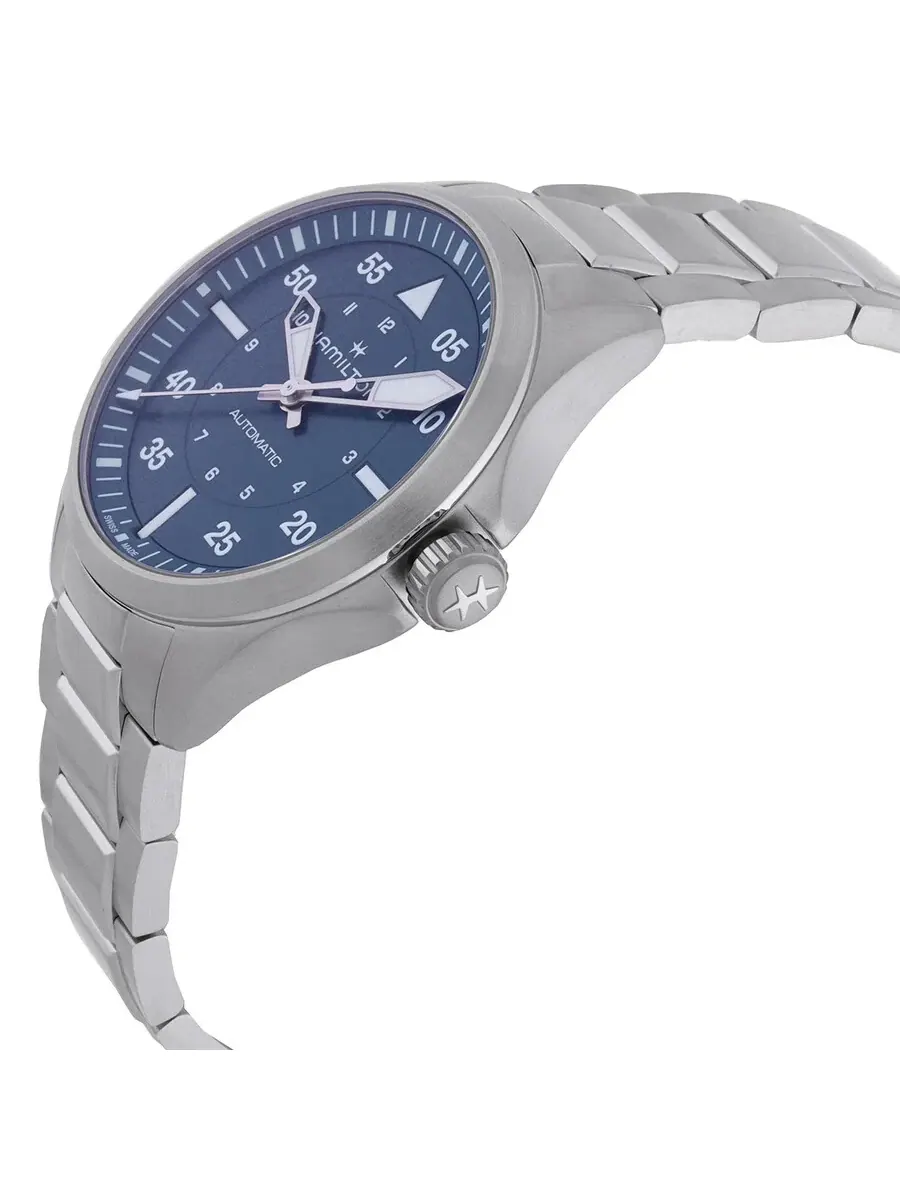 Часы Hamilton Khaki Aviation Pilot Automatic с синим циферблатом H76305140 — изображение 2 из 3, оттенок серебряный