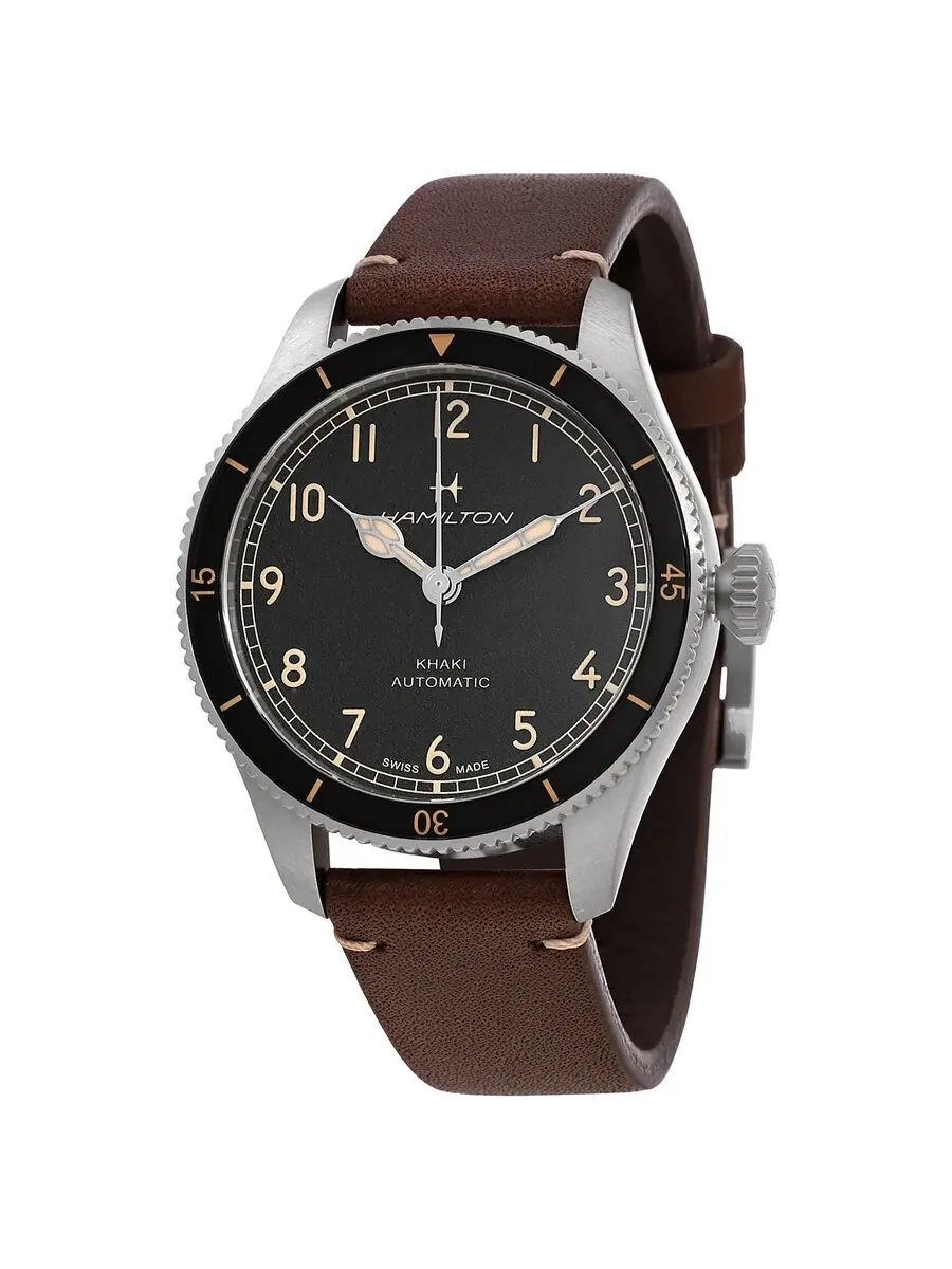 Мужские часы Hamilton Khaki Aviation Pioneer Automatic с черным циферблатом H76205530 — изображение 1 из 3, оттенок черный