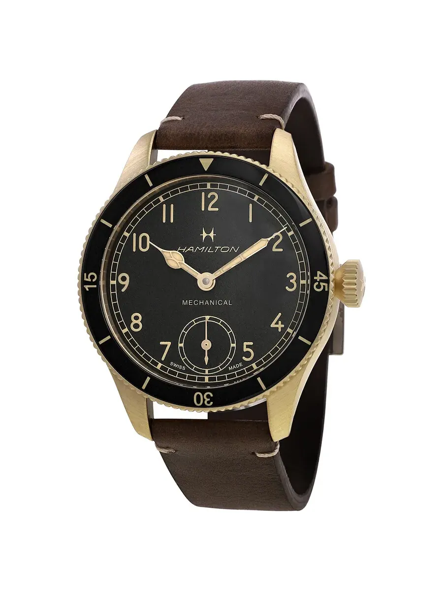 Мужские часы Hamilton Khaki Aviation Pioneer с ручным заводом и черным циферблатом H76709530 — изображение 1 из 3