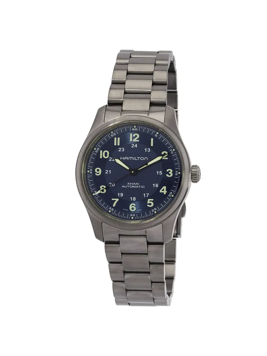 Мужские часы Hamilton Khaki Field с автоматическим механизмом и синим циферблатом H70205140 — изображение 1 из 3