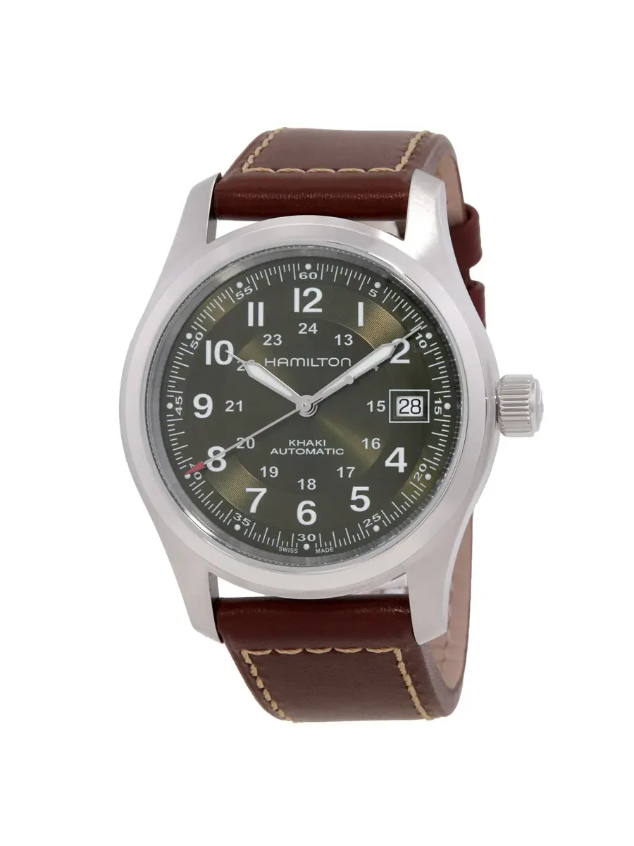 Мужские часы Hamilton Khaki Field с автоматическим механизмом и зеленым циферблатом H70455560 — изображение 1 из 3