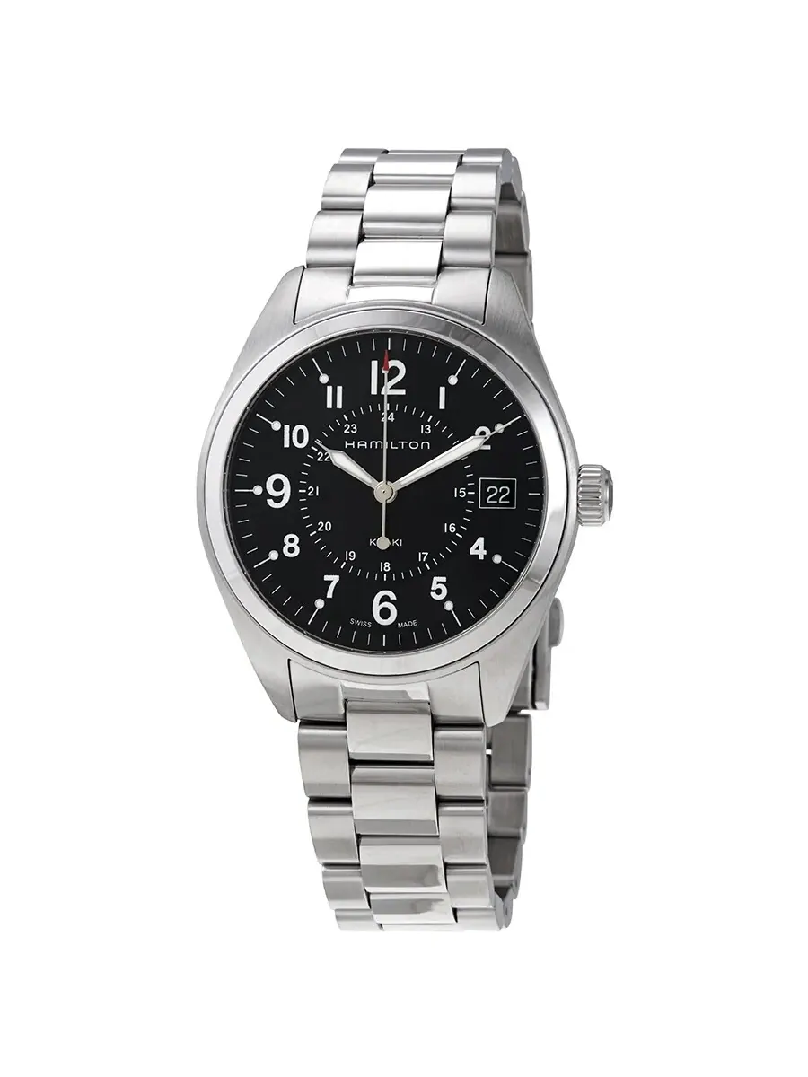Мужские часы Hamilton Khaki Field с черным циферблатом из нержавеющей стали H68551933 — изображение 1 из 3