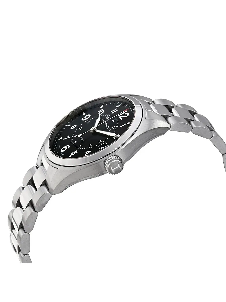 Мужские часы Hamilton Khaki Field с черным циферблатом из нержавеющей стали H68551933 — изображение 2 из 3