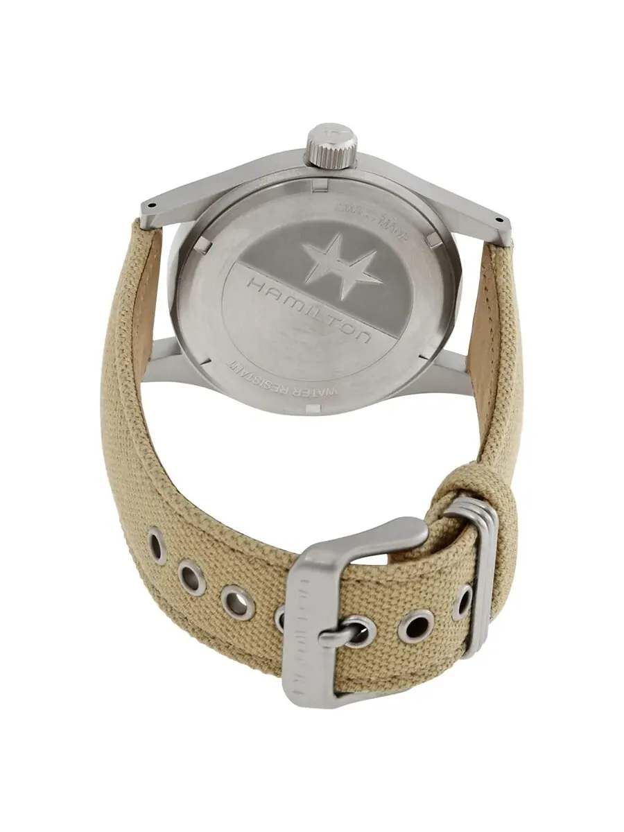 Мужские часы Hamilton Khaki Field с ручным заводом и черным циферблатом, модель H69439933 — изображение 3 из 3