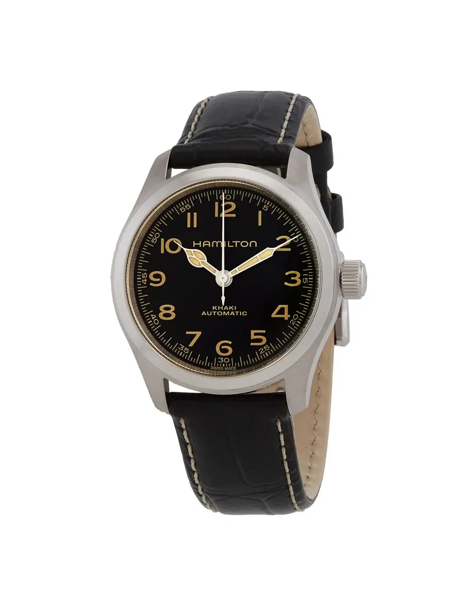 Мужские часы Hamilton Khaki Field Murph Automatic с черным циферблатом H70405730 — изображение 1 из 3, оттенок серебряный