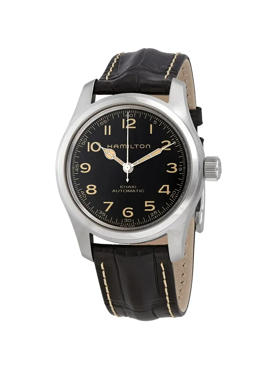 Мужские часы Hamilton Khaki Field Murph Automatic с черным циферблатом H70605731 — серебристый