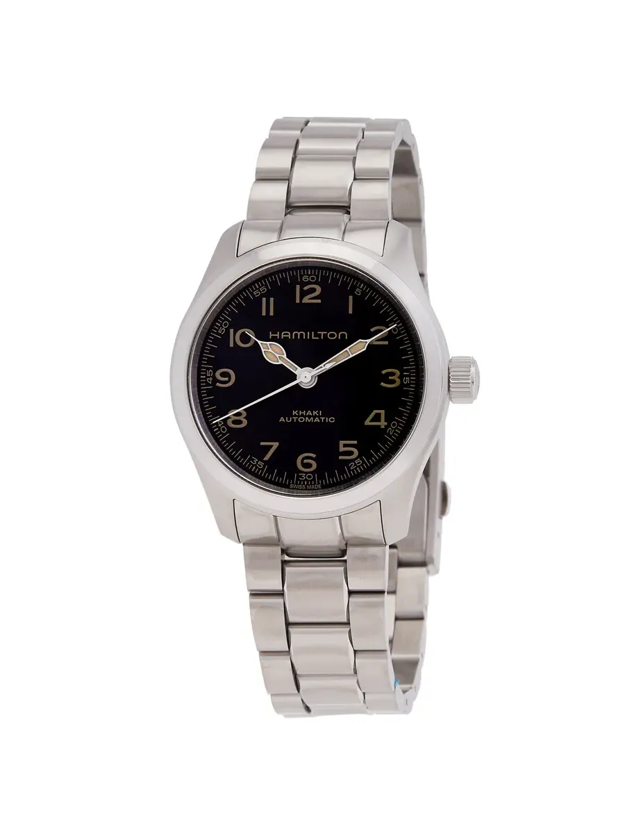 Автоматические часы Hamilton Khaki Field Murph с черным циферблатом H70405130 — изображение 1 из 3, оттенок серебряный