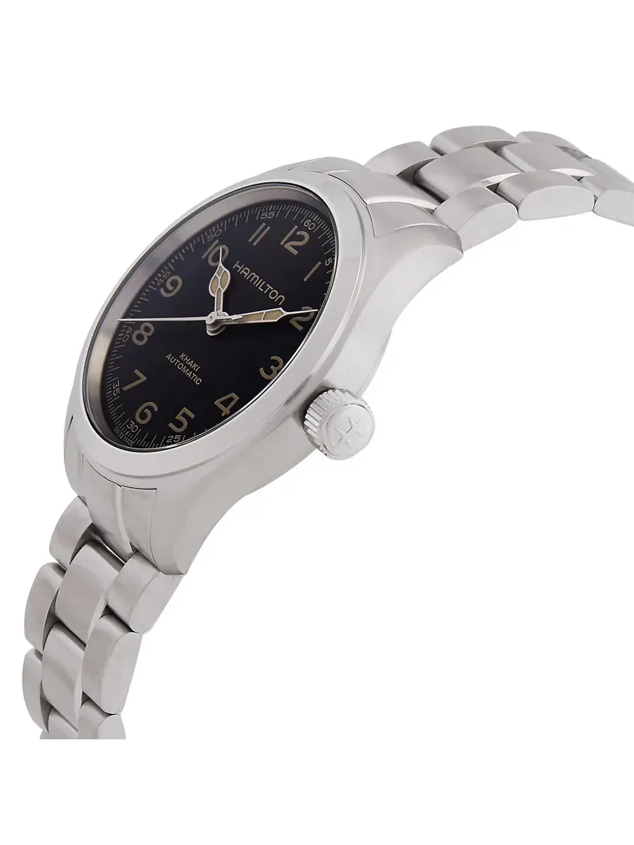 Автоматические часы Hamilton Khaki Field Murph с черным циферблатом H70405130 — изображение 2 из 3, оттенок серебряный