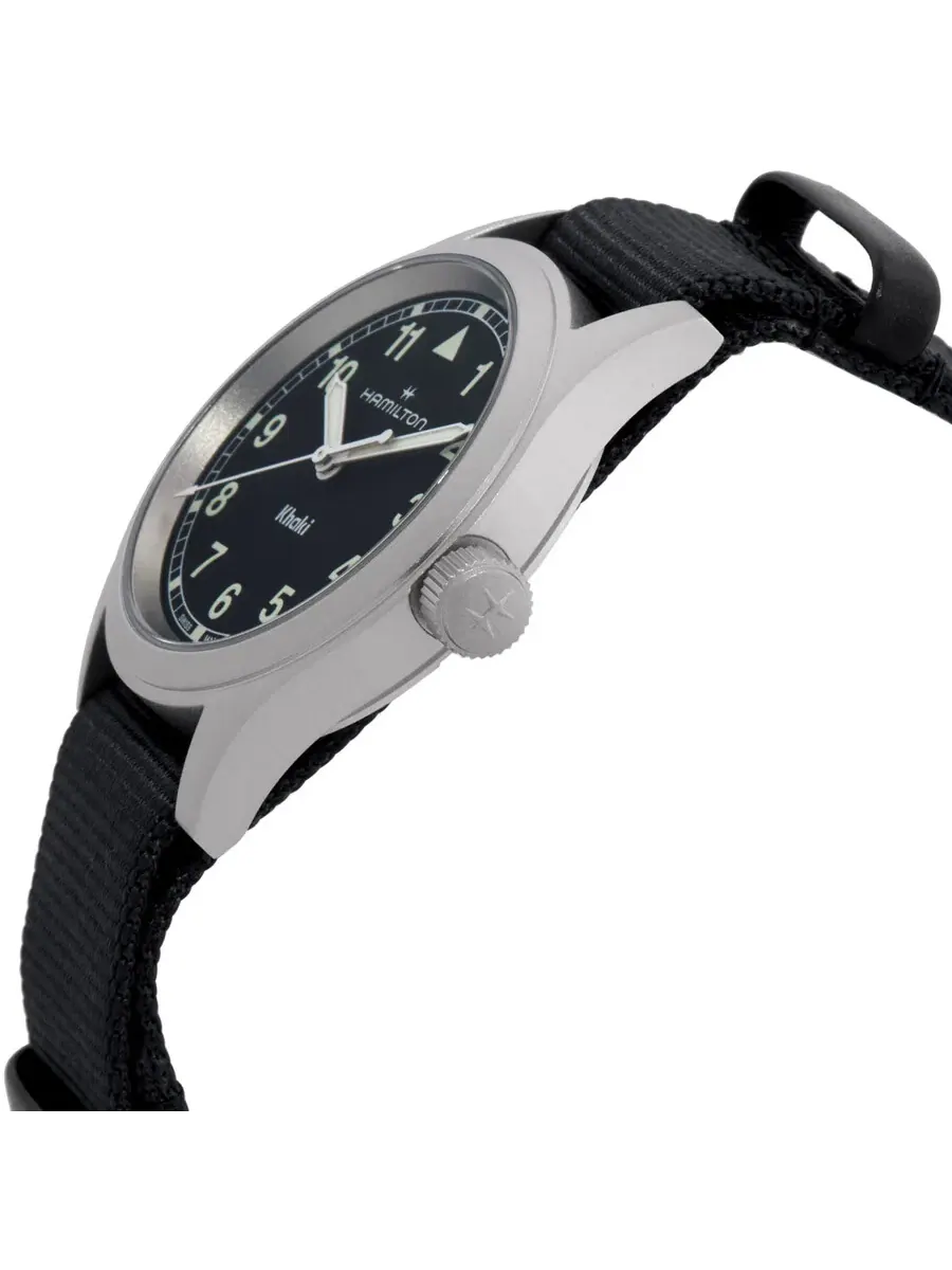 Часы Hamilton Khaki Field Quartz с черным циферблатом H69301430 — изображение 2 из 3, оттенок серебряный