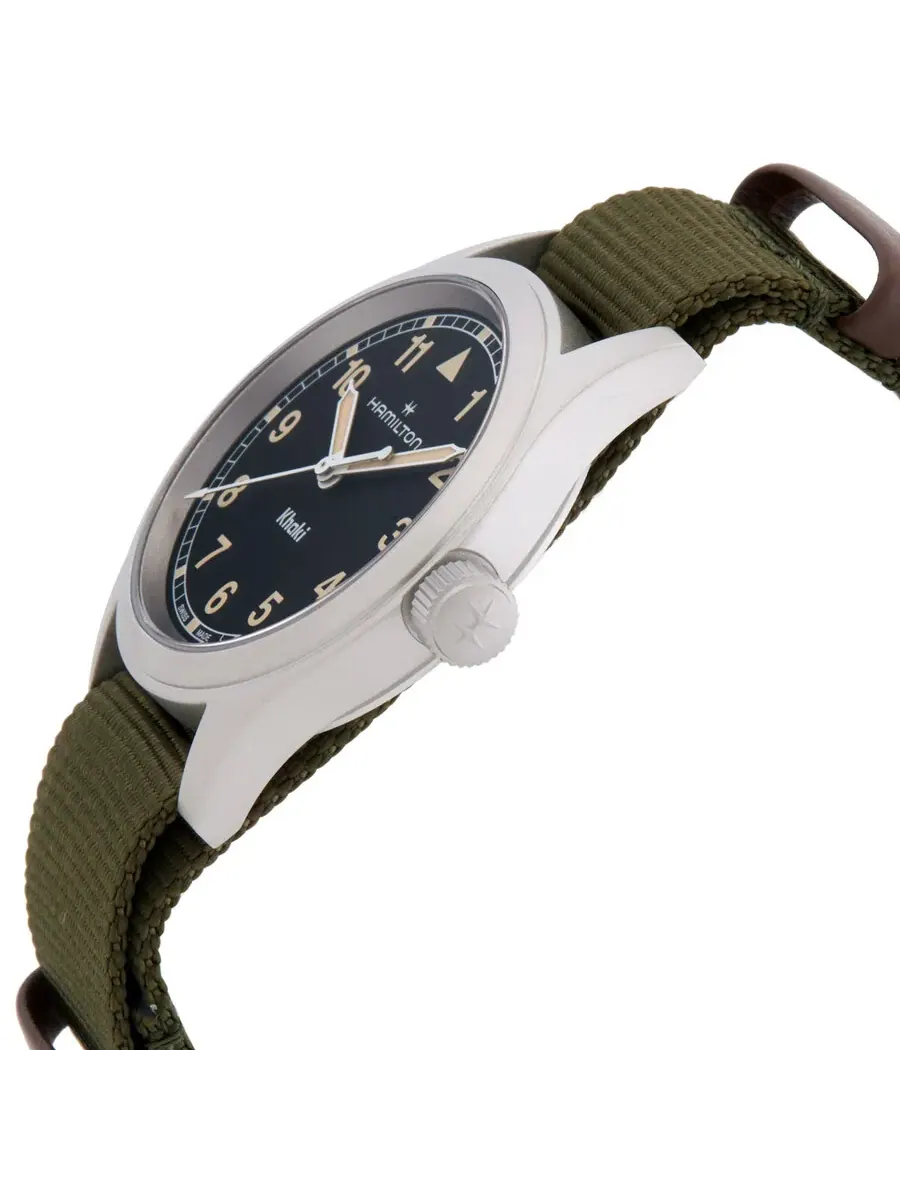 Часы Hamilton Khaki Field Quartz с черным циферблатом H69301930 — изображение 2 из 3, оттенок серебряный