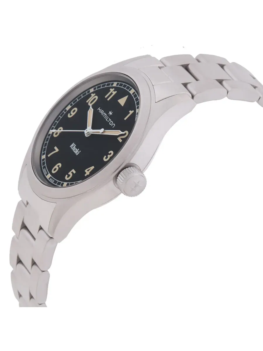 Часы Hamilton Khaki Field Quartz с черным циферблатом H69401131 — изображение 2 из 3, оттенок серебряный