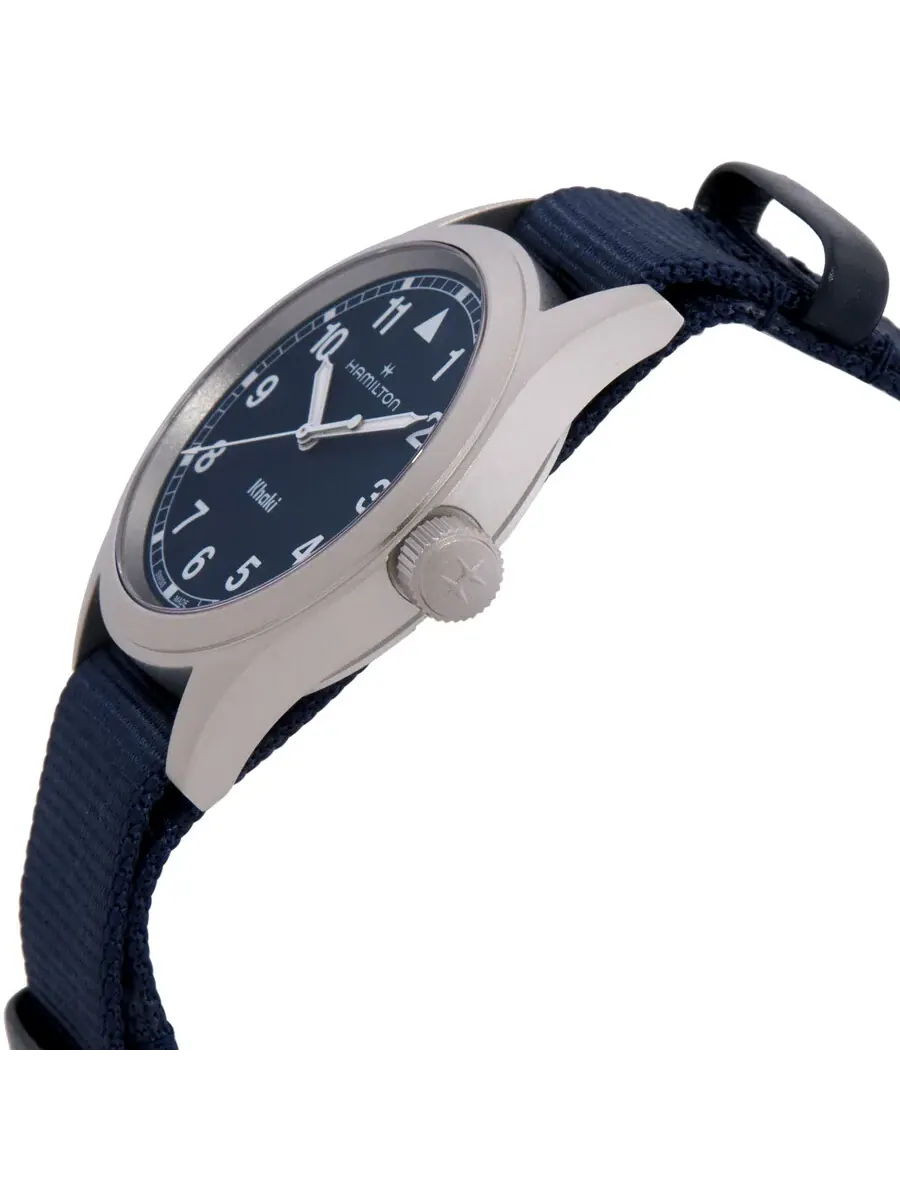 Часы Hamilton Khaki Field Quartz с синим циферблатом H69401940 — изображение 2 из 3, оттенок серебряный