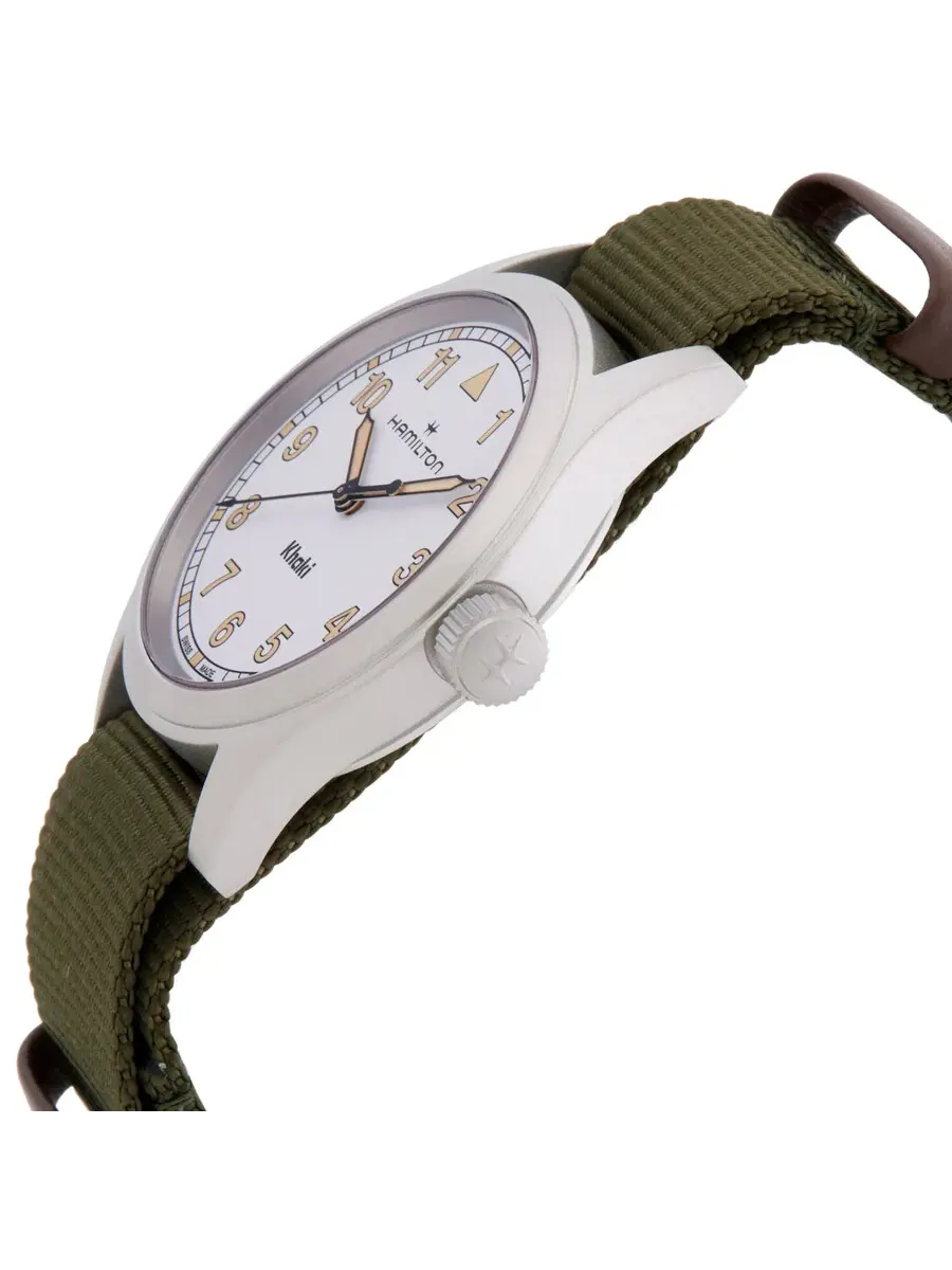 Часы Hamilton Khaki Field Quartz с белым циферблатом H69401910 — изображение 2 из 3, оттенок серебряный