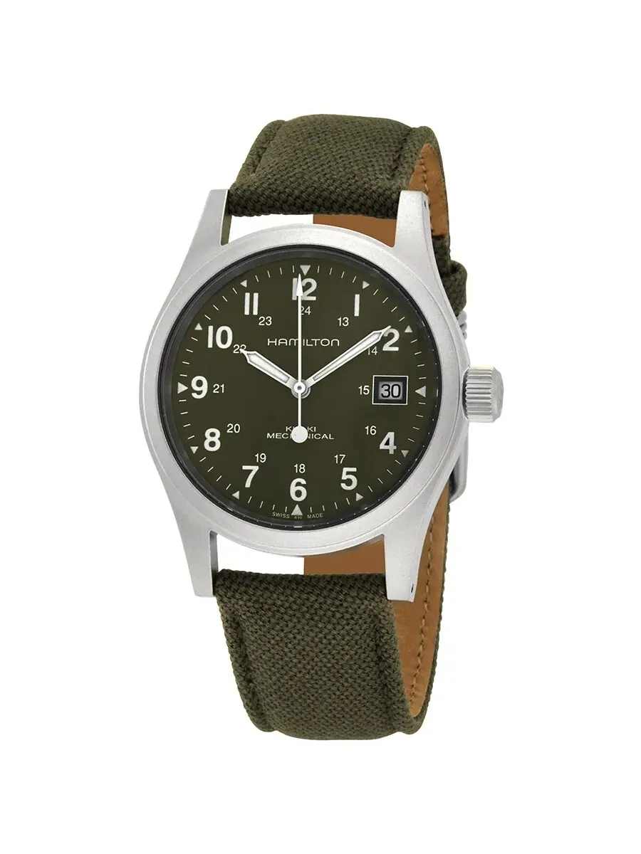 Мужские механические часы Hamilton Khaki Field с зеленым циферблатом, артикул H69439363 — изображение 1 из 3