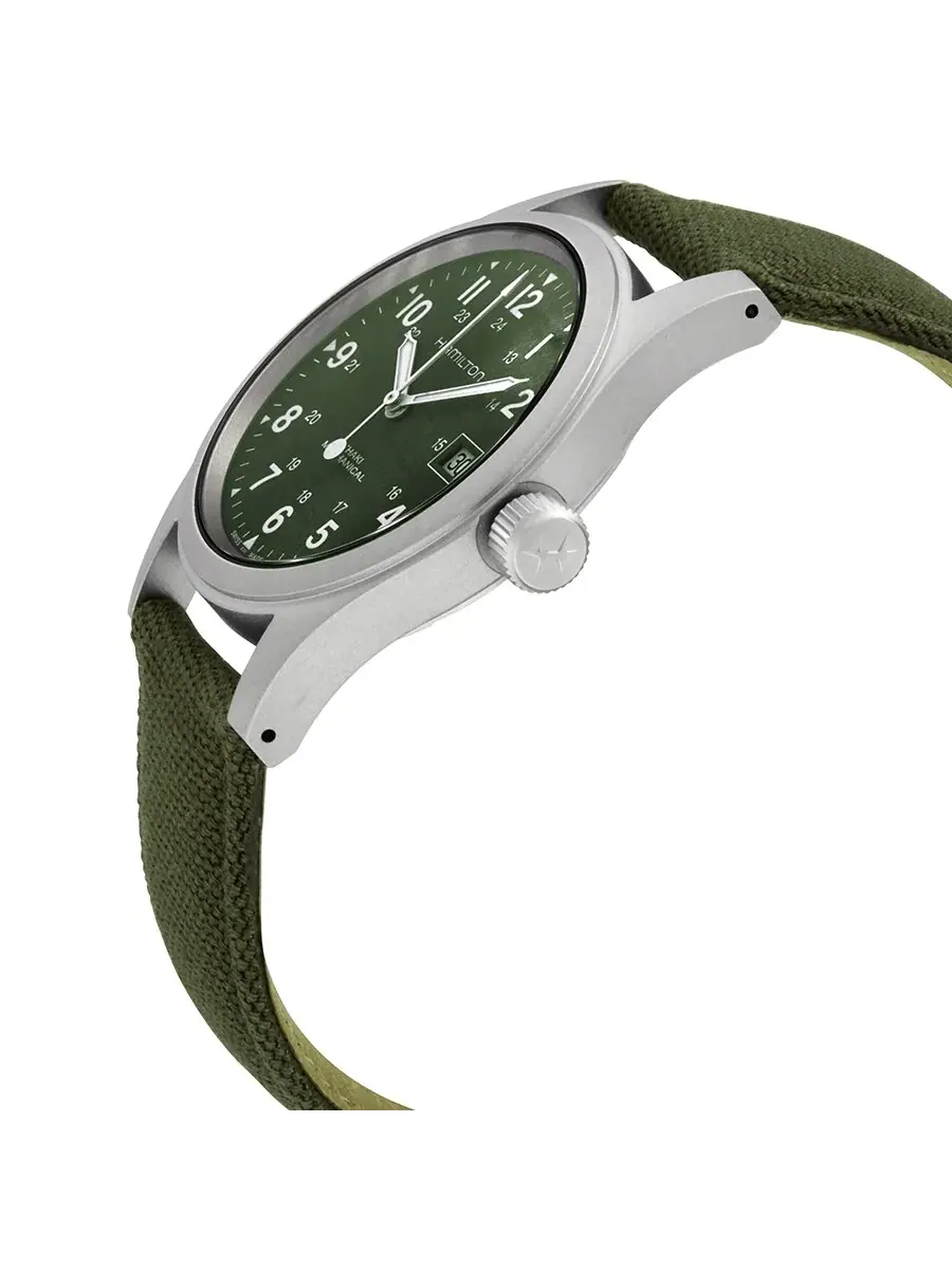 Мужские механические часы Hamilton Khaki Field с зеленым циферблатом, артикул H69439363 — изображение 2 из 3
