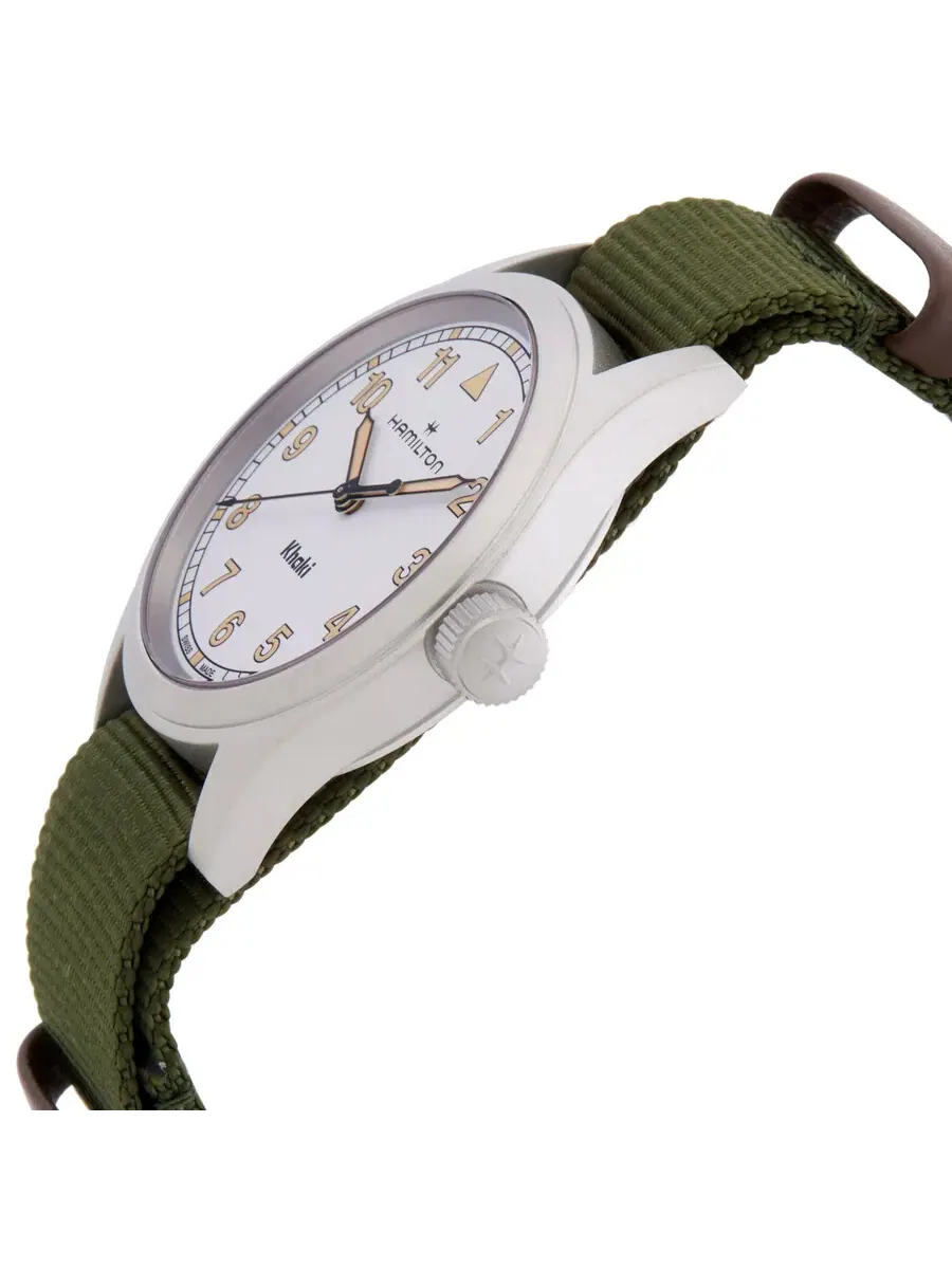 Часы Hamilton Khaki Field Quartz с белым циферблатом H69301910 — изображение 2 из 3, оттенок серебряный