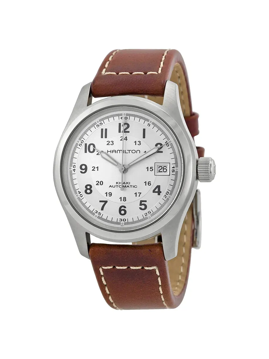 Мужские автоматические часы Hamilton Khaki Field с серебристым циферблатом, артикул H70455553 — изображение 1 из 4