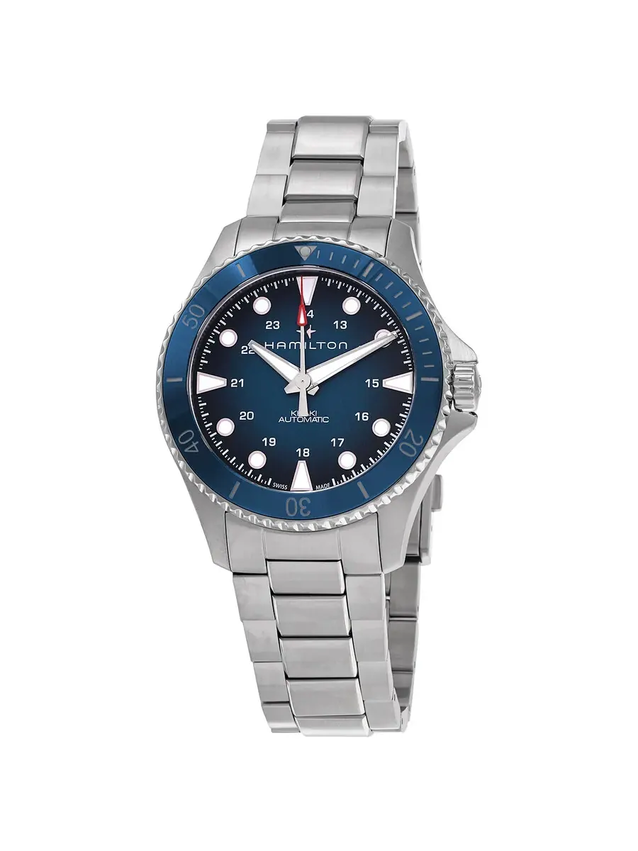 Мужские автоматические часы Hamilton Khaki Navy Scuba с синим циферблатом, модель H82505140 — изображение 1 из 3