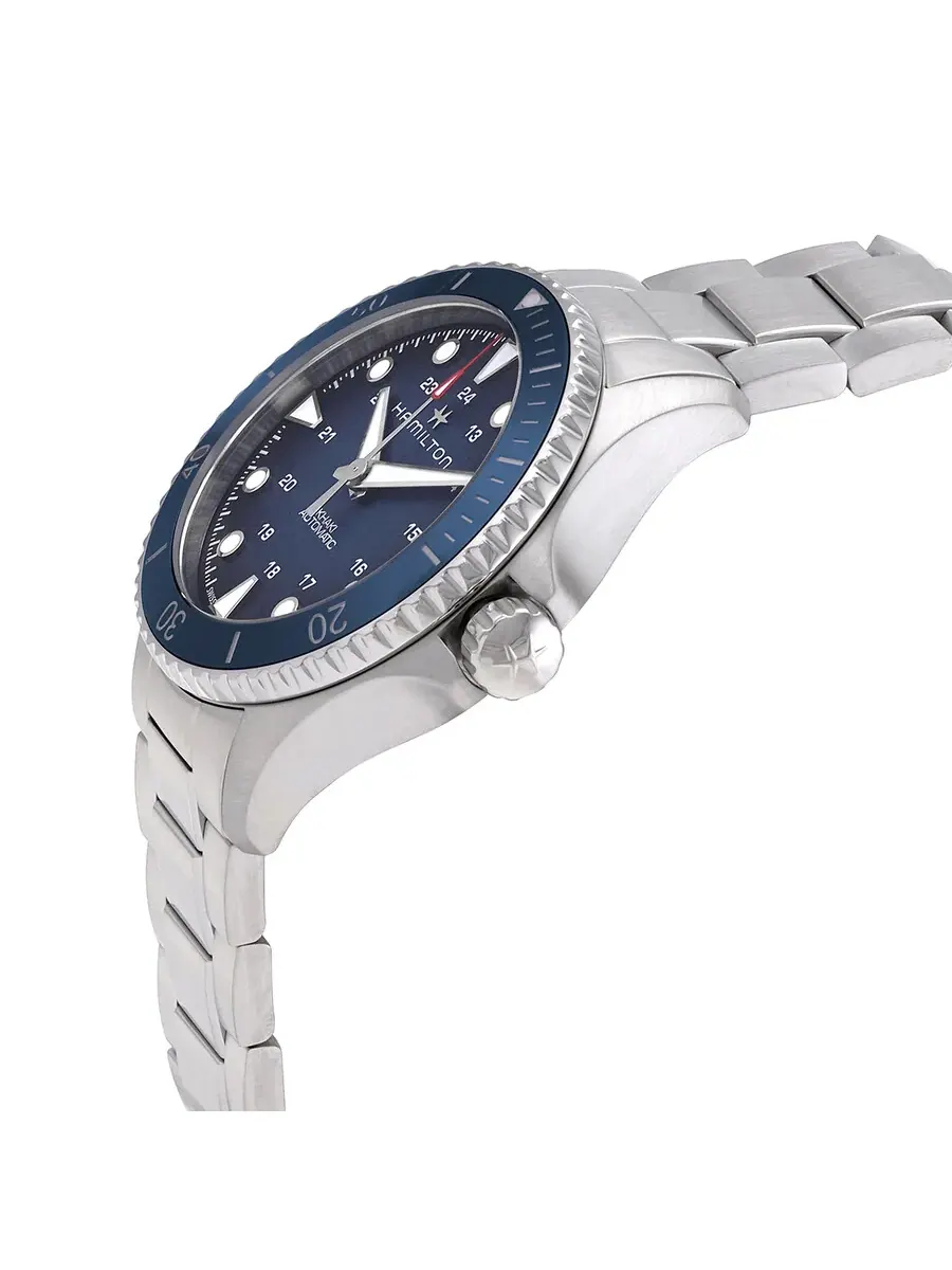 Мужские автоматические часы Hamilton Khaki Navy Scuba с синим циферблатом, модель H82505140 — изображение 2 из 3