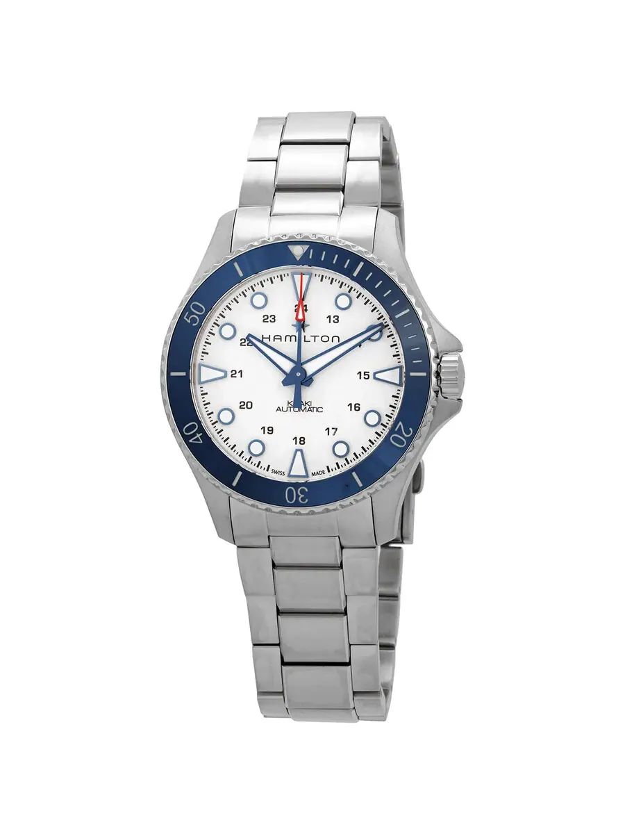 Мужские часы Hamilton Khaki Navy Scuba Automatic с белым циферблатом H82505150 — изображение 1 из 3, оттенок синий