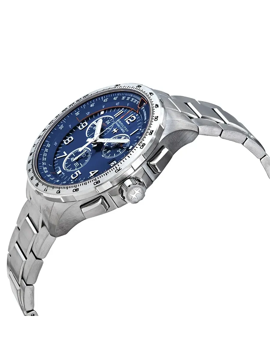 Мужские часы Hamilton Khaki X-Wind Quartz с синим циферблатом H77922141 — изображение 2 из 3, оттенок серебряный