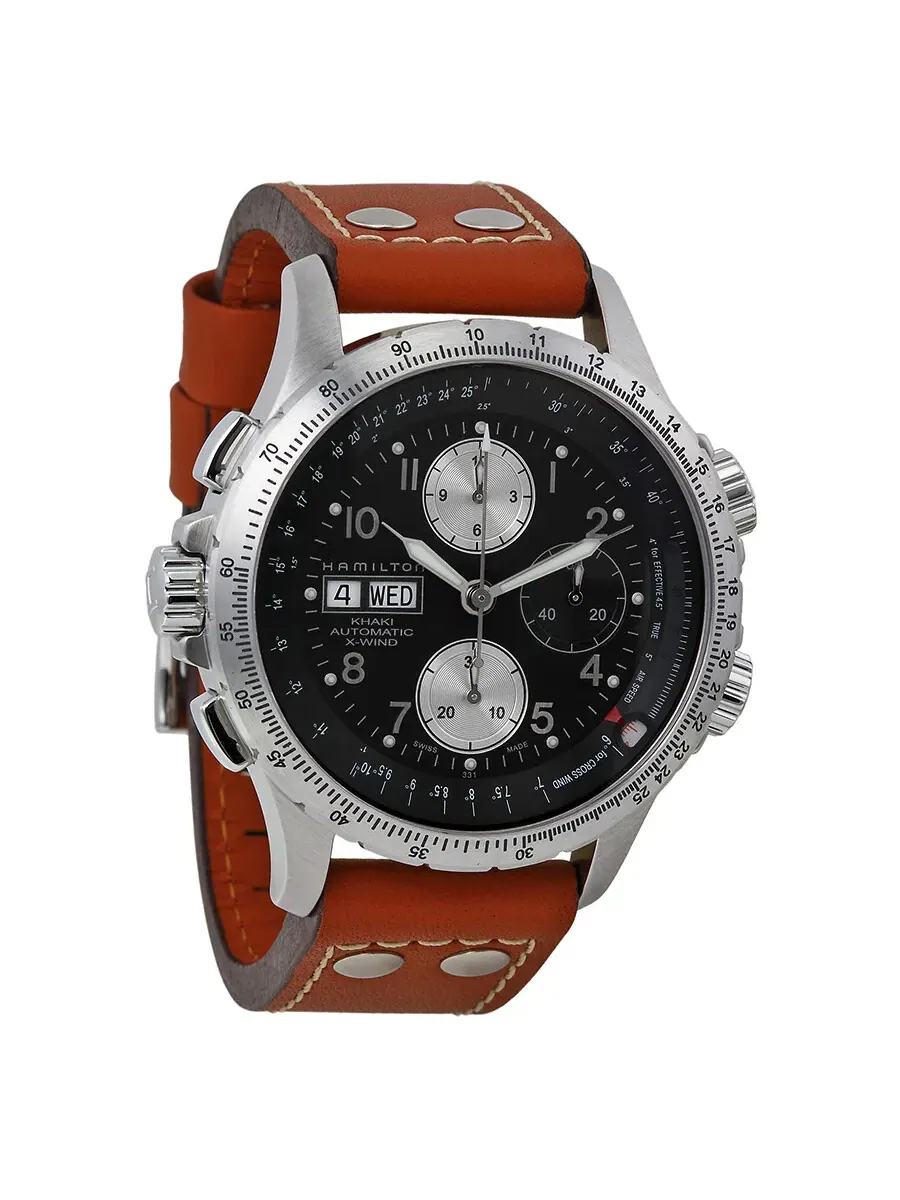Мужские часы Hamilton Khaki X Wind Lefty Automatic Chronograph H77616533 — изображение 1 из 4, оттенок серебряный