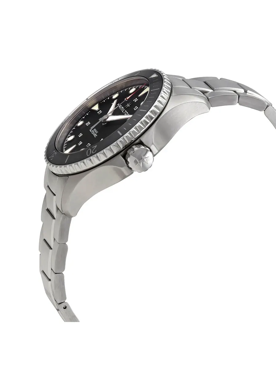 Мужские автоматические часы Hamilton Khaki Navy Scuba с черным циферблатом, модель H82515130 — изображение 2 из 3
