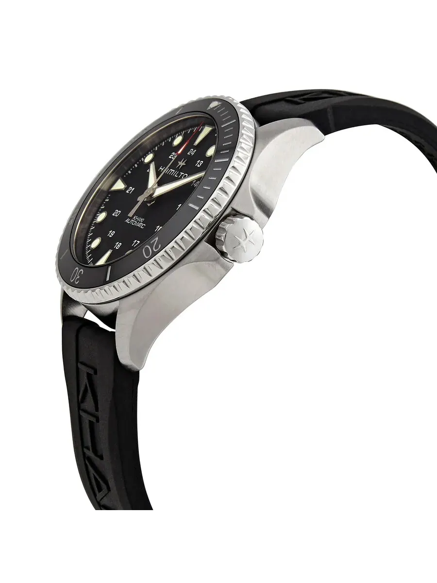 Мужские часы Hamilton Scuba Automatic с черным циферблатом H82515330 — изображение 2 из 3, оттенок серебряный
