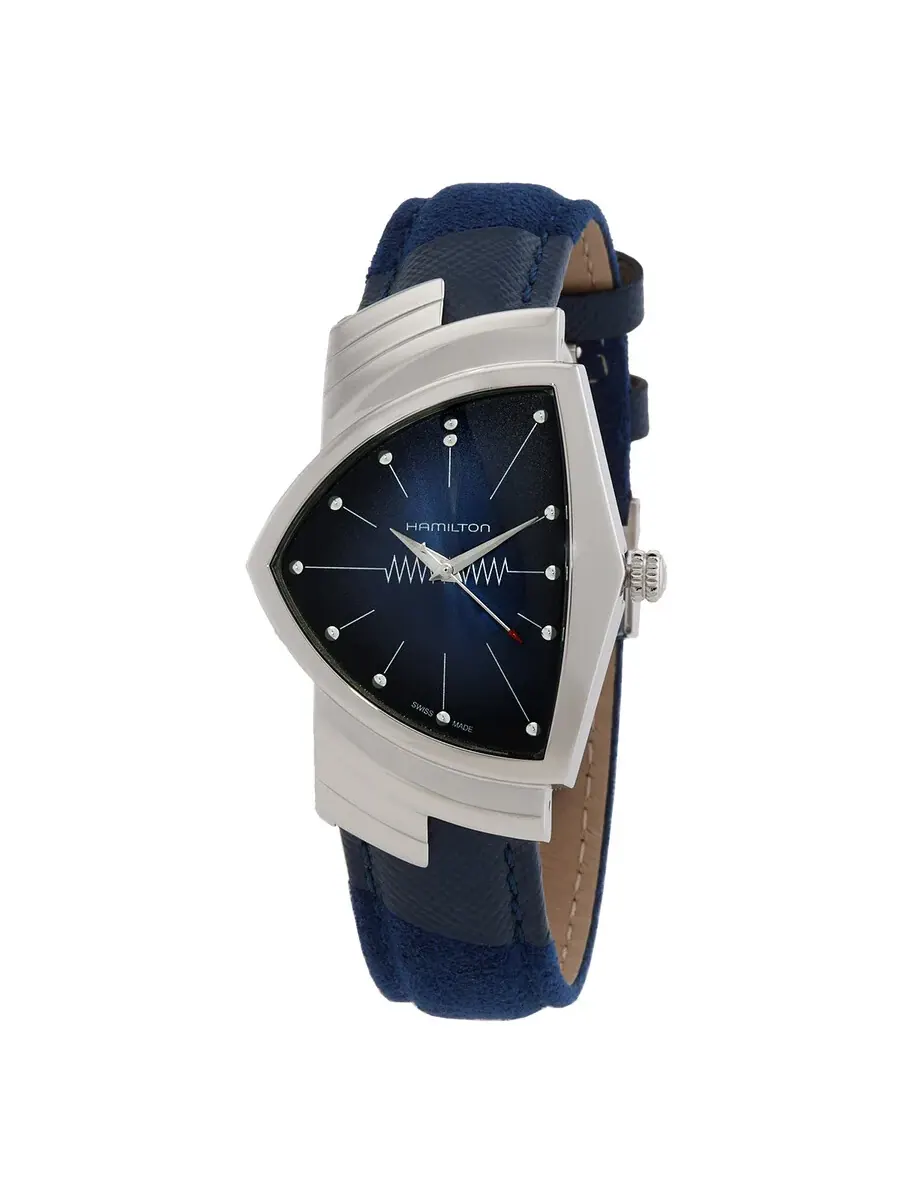 Женские часы Hamilton Ventura Quartz с синим циферблатом H24411942 — изображение 1 из 3, оттенок серебряный