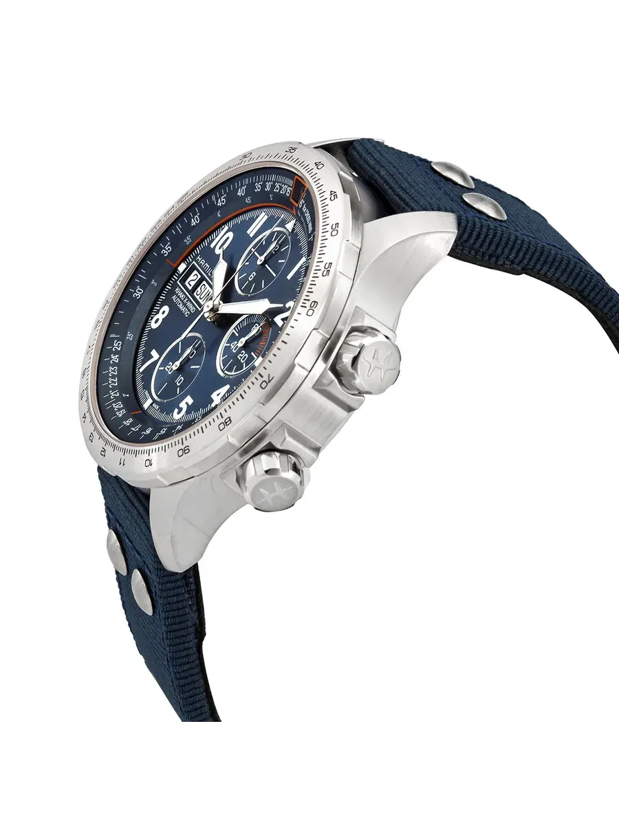 Мужские часы Hamilton X-Wind Lefty Chronograph Automatic с синим циферблатом H77906940 — изображение 2 из 3, оттенок синий