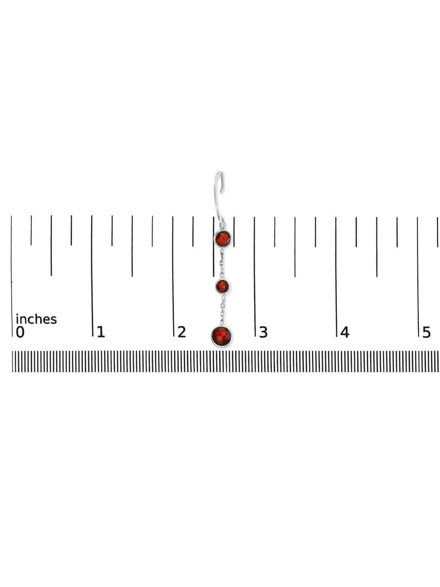 Серьги-подвески Haus of Brilliance из стерлингового серебра 925 пробы с красным гранатом в оправе — изображение 4 из 5