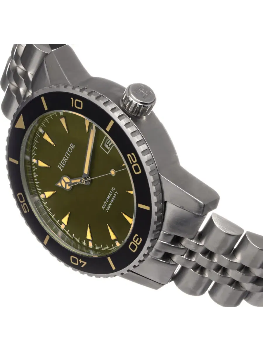 Мужские автоматические часы Heritor Hurst Green Dial HERHS1904 — изображение 3 из 3, оттенок серебряный