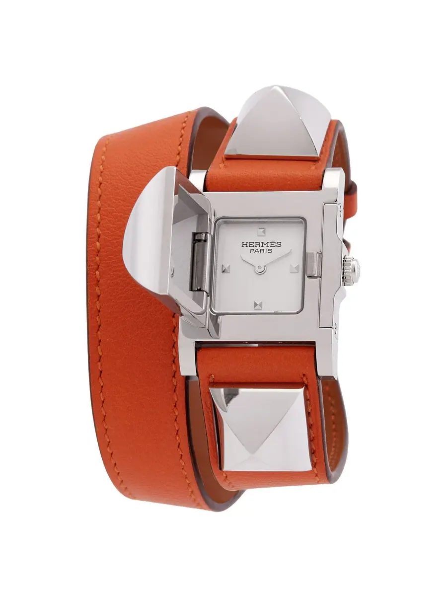 Женские часы Hermes Medor PM Quartz с серебристым циферблатом 041262WW00 — серебристый