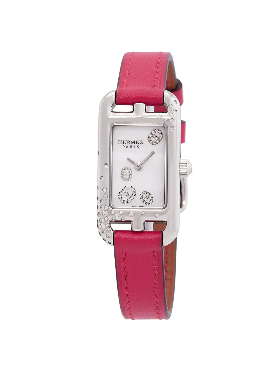 Женские часы Hermes Nantucket Sprinkling Of Anchor Chain с кварцевым белым циферблатом 052183Ww00 — серебристый