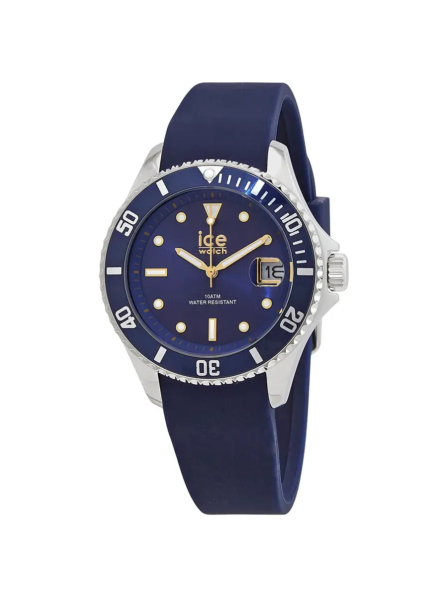 Кварцевые часы Ice-Watch с синим циферблатом, унисекс, артикул 020368 — серебристый