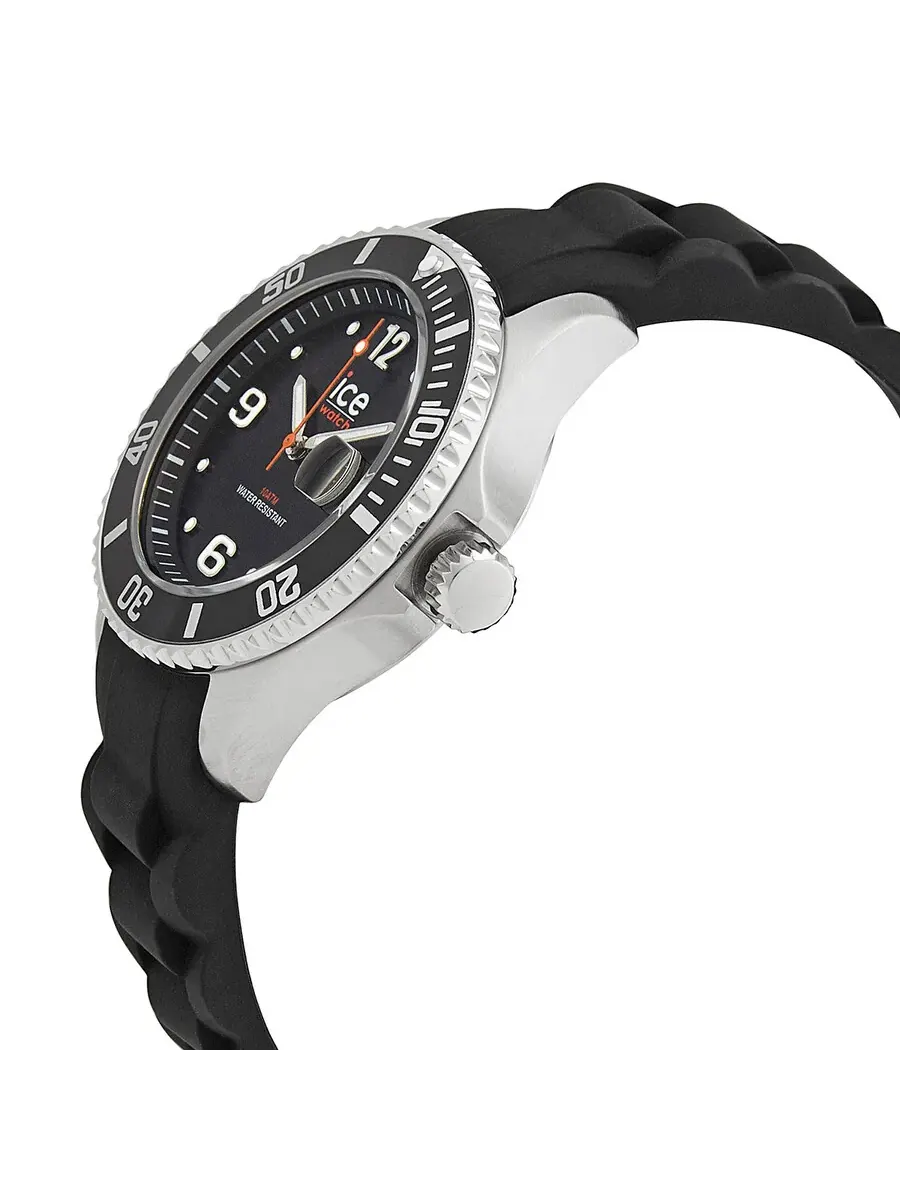 Унисекс-часы Ice-Watch с кварцевым механизмом и черным циферблатом 020360 — изображение 2 из 3, оттенок серебряный