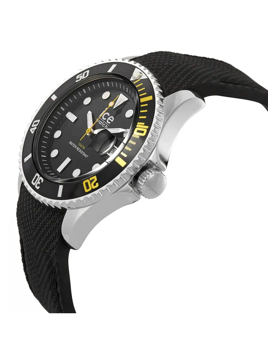 Унисекс-часы Ice-Watch с кварцевым механизмом и черным циферблатом 020377 — изображение 2 из 3, оттенок серебряный